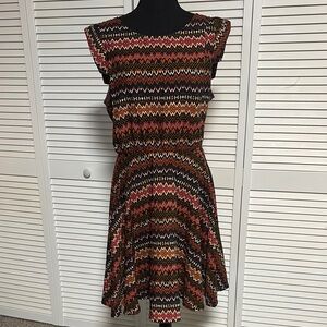 Pinky Pink and Orange Fit and Flare Mini Dress with Flutter Sleeves